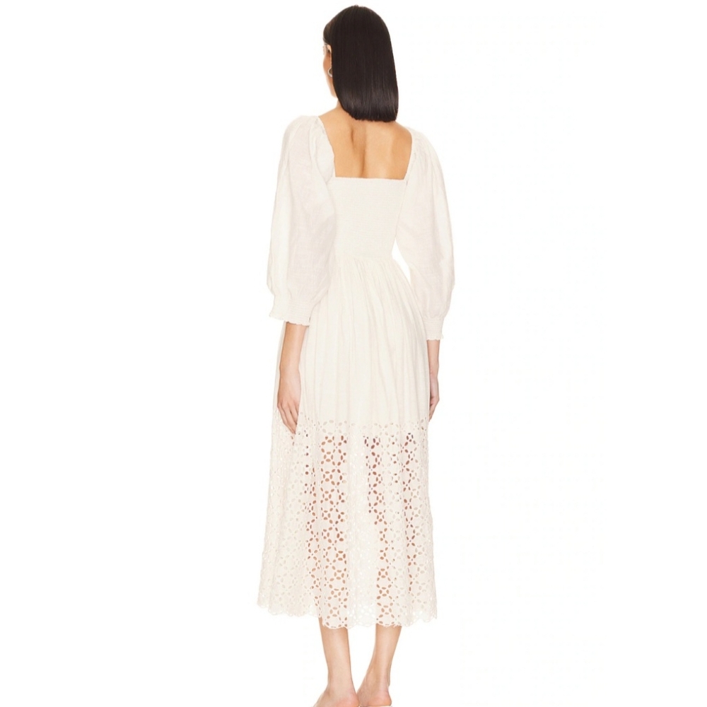 Free People Perfect Storm Midi Dress in Tea – XS | Cotton Eyelet Boho - Picture 3 of 9